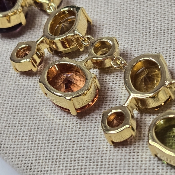 New Carolee Ombre Candy Gold Tone Necklace Multi Colored Pastel Crystal $125 - Picture 8 of 16